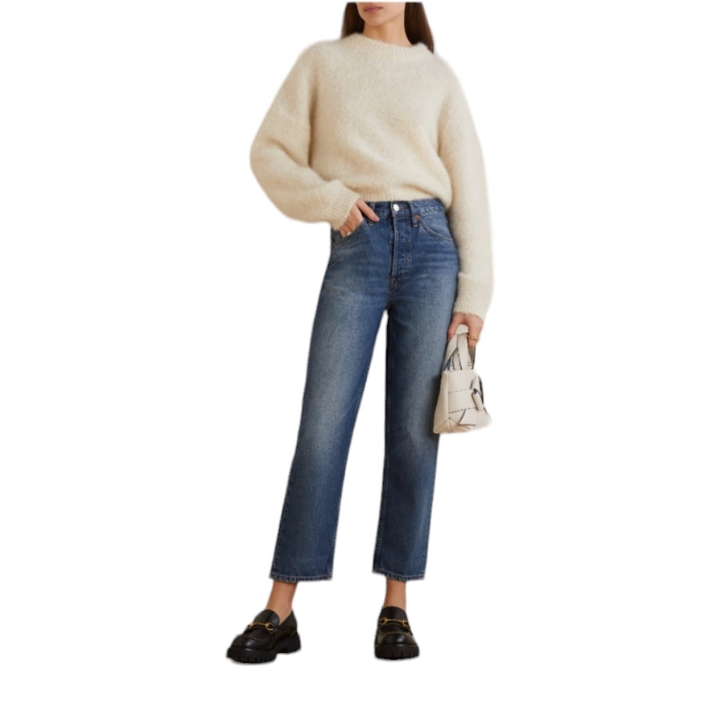 Re/Done Original Stove Pipe 70's High Waisted Jeans w31 blue